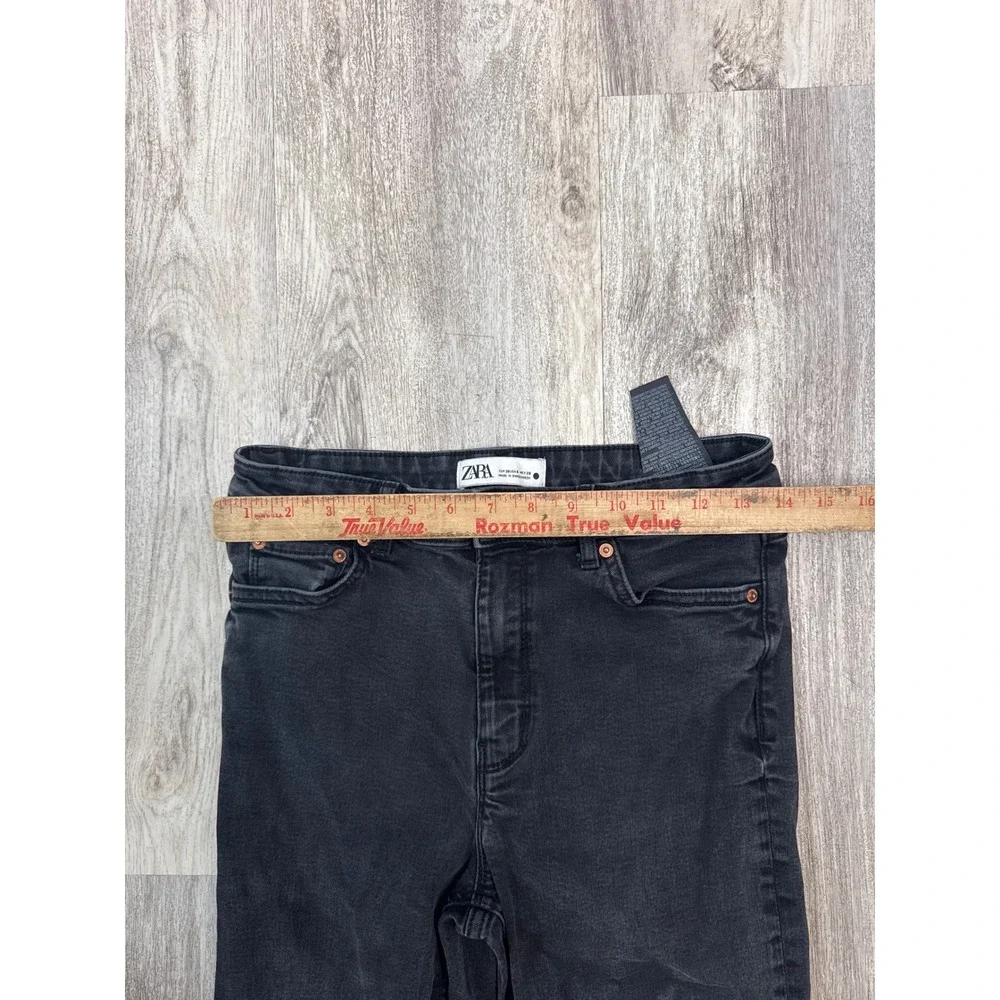 Zara Womens Black High Waisted Flare Bell Bottom Jeans Size 6